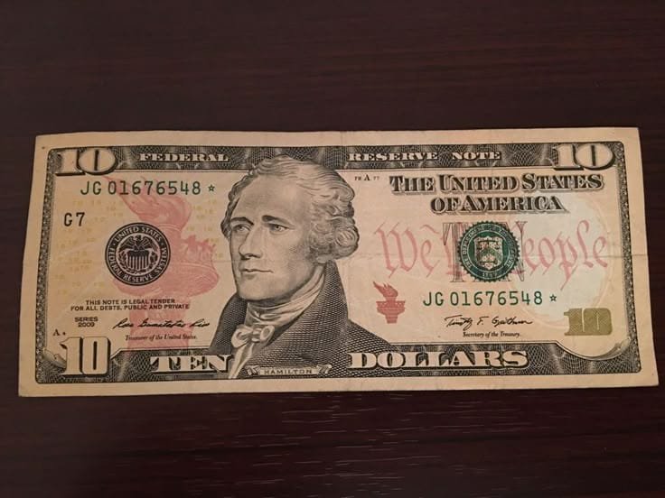 Counterfeit $10 USD bills